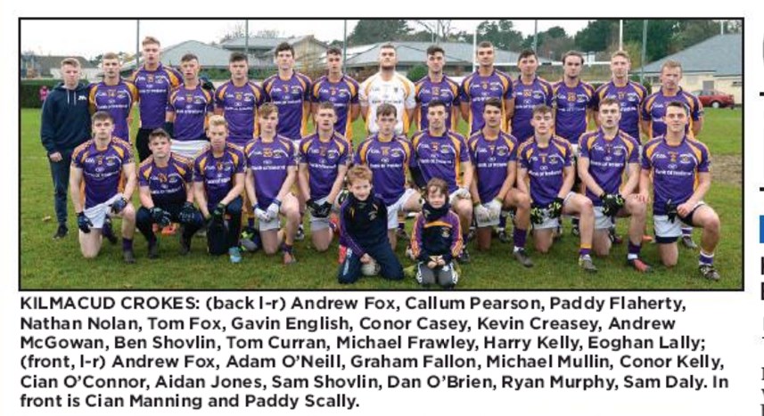 County FInal for Crokes U21 Footballers - Saturday 17th at 2pm