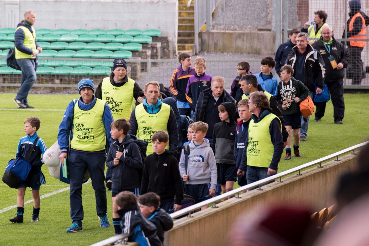 U12 Footballers Play at Half time in All Ireland U21 Football Final