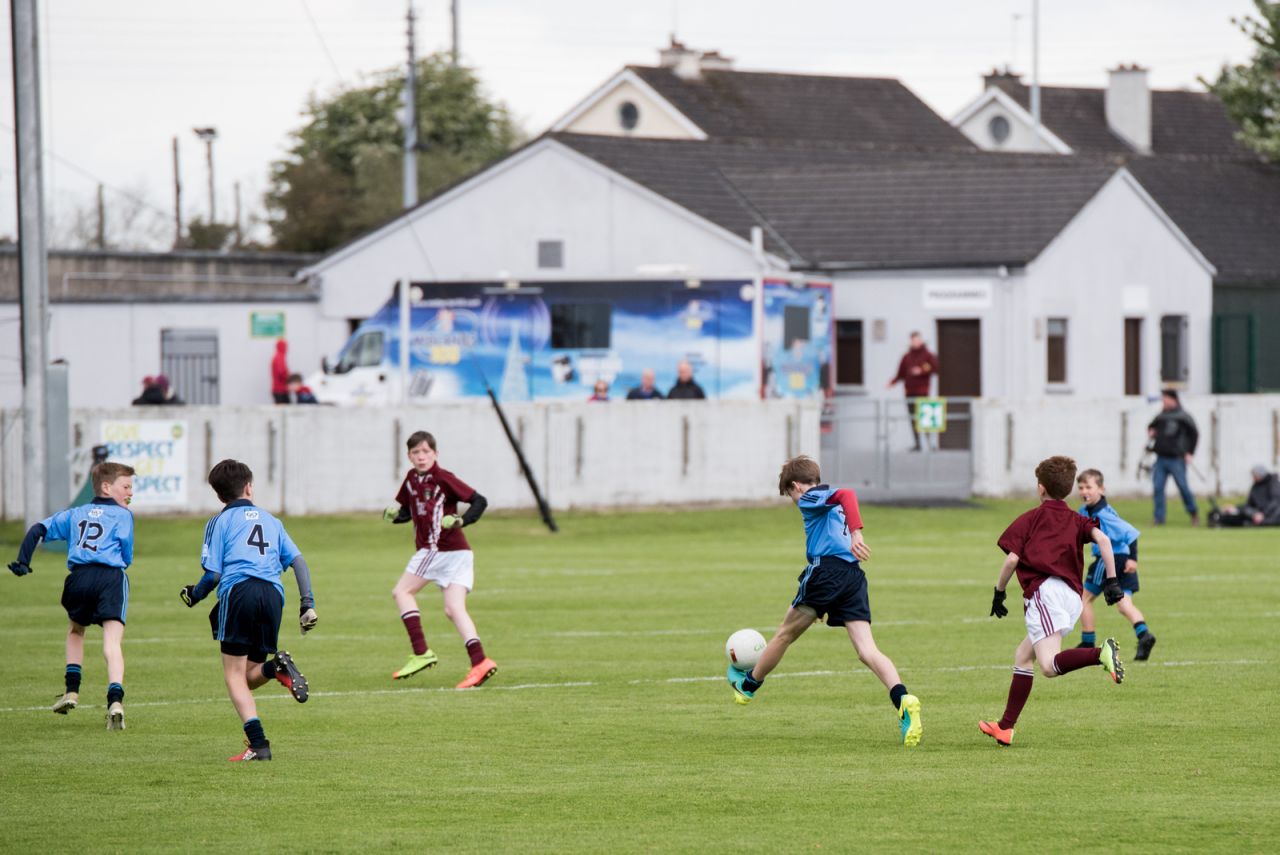 U12 Footballers Play at Half time in All Ireland U21 Football Final