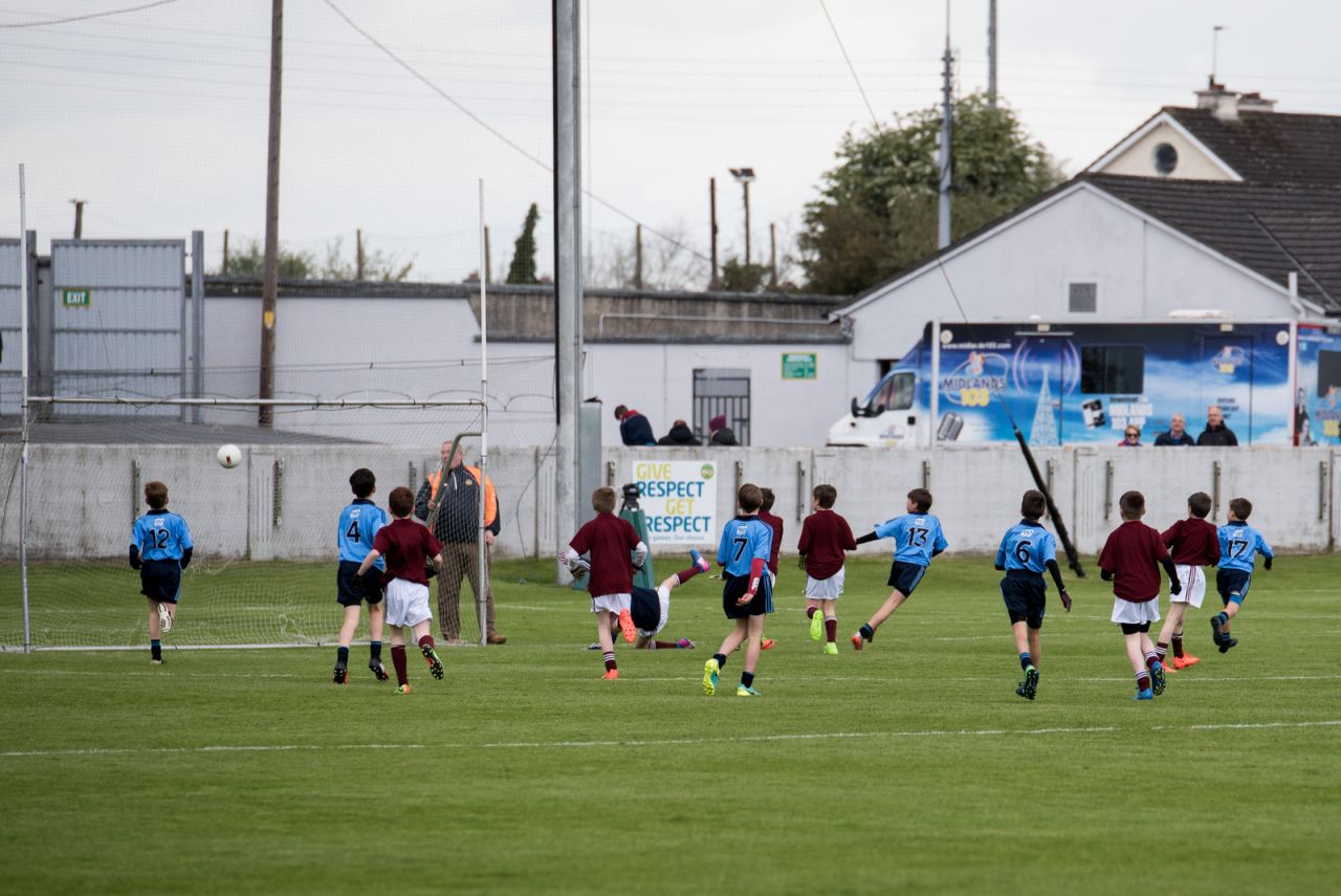 U12 Footballers Play at Half time in All Ireland U21 Football Final