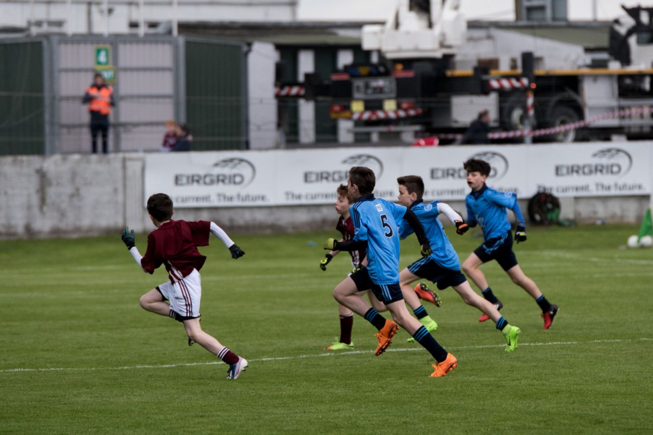 U12 Footballers Play at Half time in All Ireland U21 Football Final