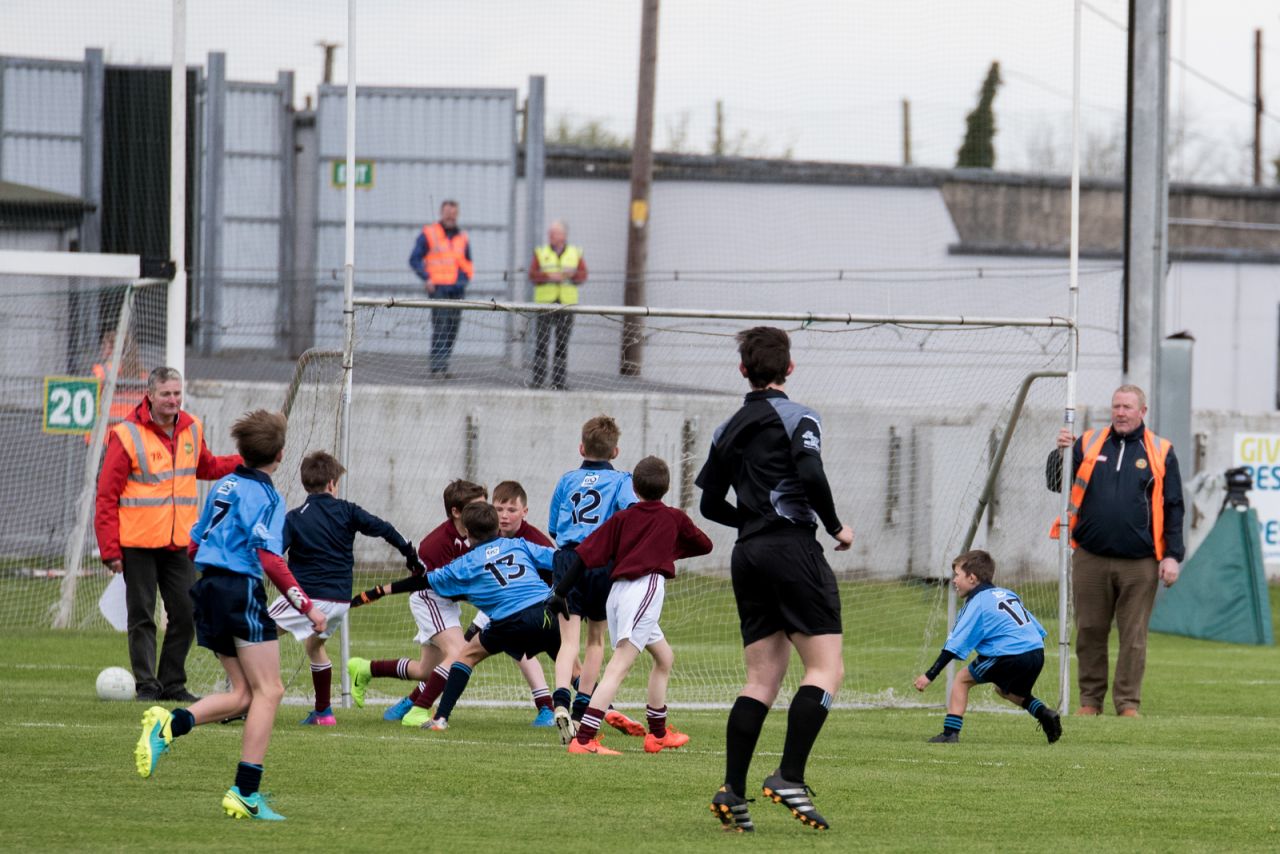 U12 Footballers Play at Half time in All Ireland U21 Football Final