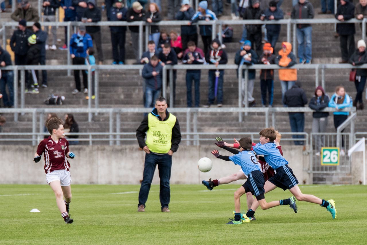 U12 Footballers Play at Half time in All Ireland U21 Football Final