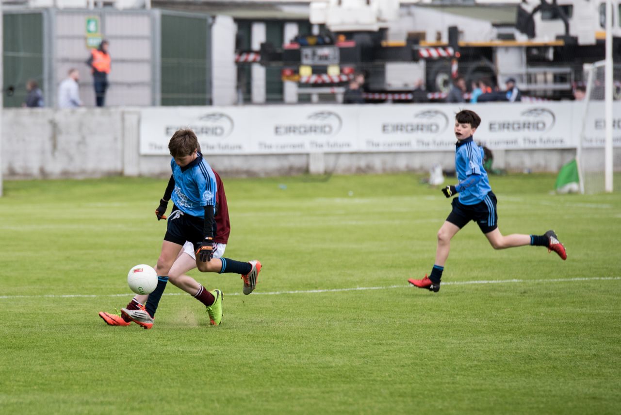 U12 Footballers Play at Half time in All Ireland U21 Football Final