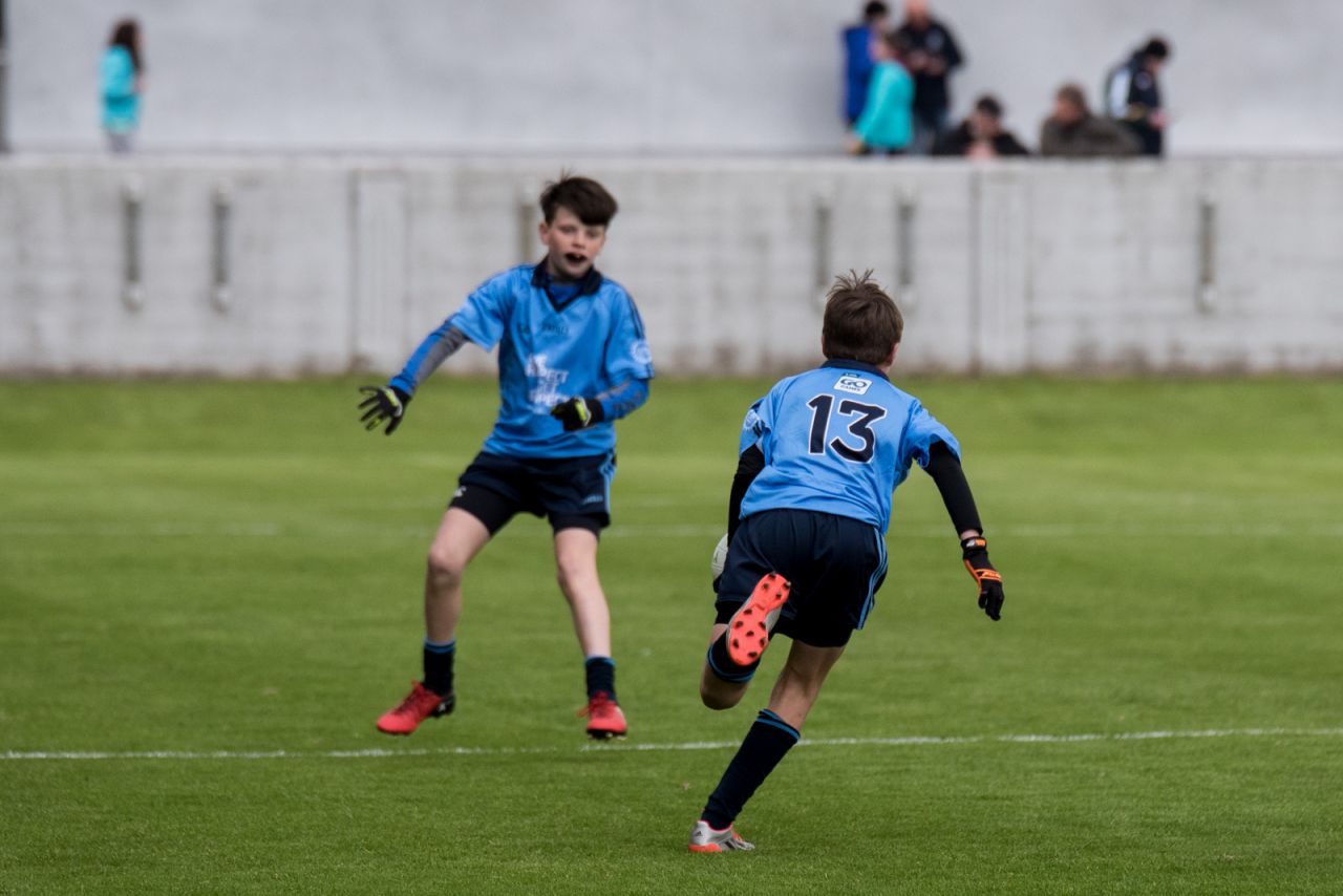 U12 Footballers Play at Half time in All Ireland U21 Football Final