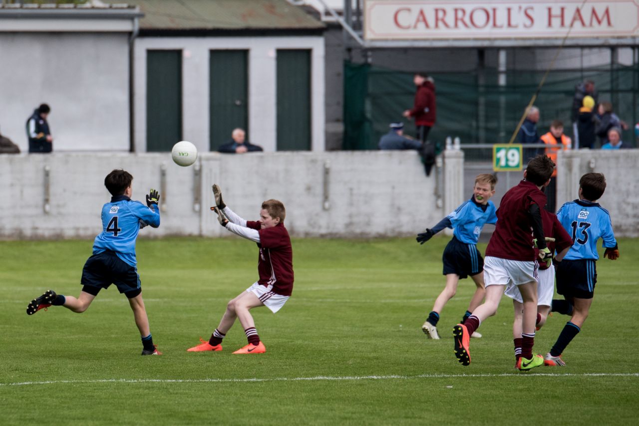 U12 Footballers Play at Half time in All Ireland U21 Football Final