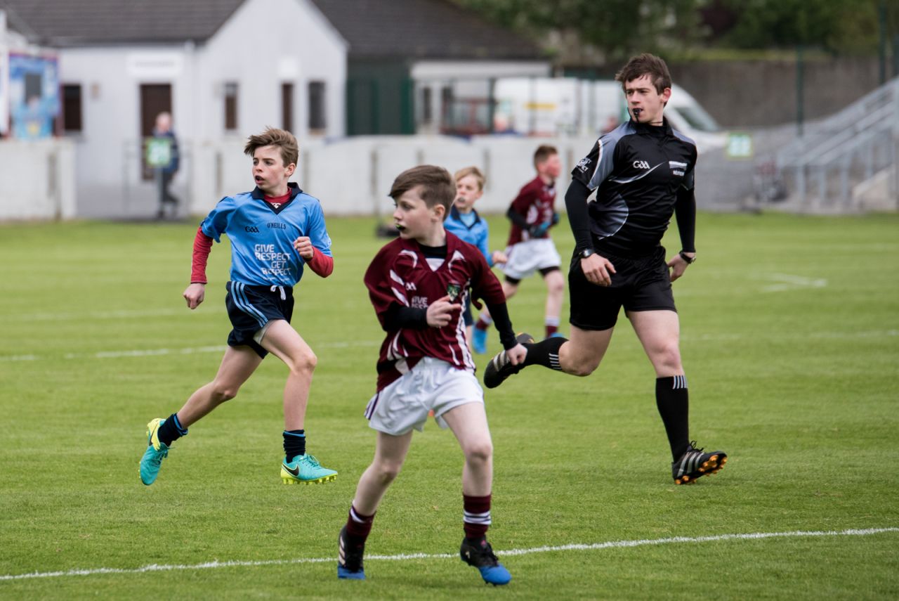 U12 Footballers Play at Half time in All Ireland U21 Football Final