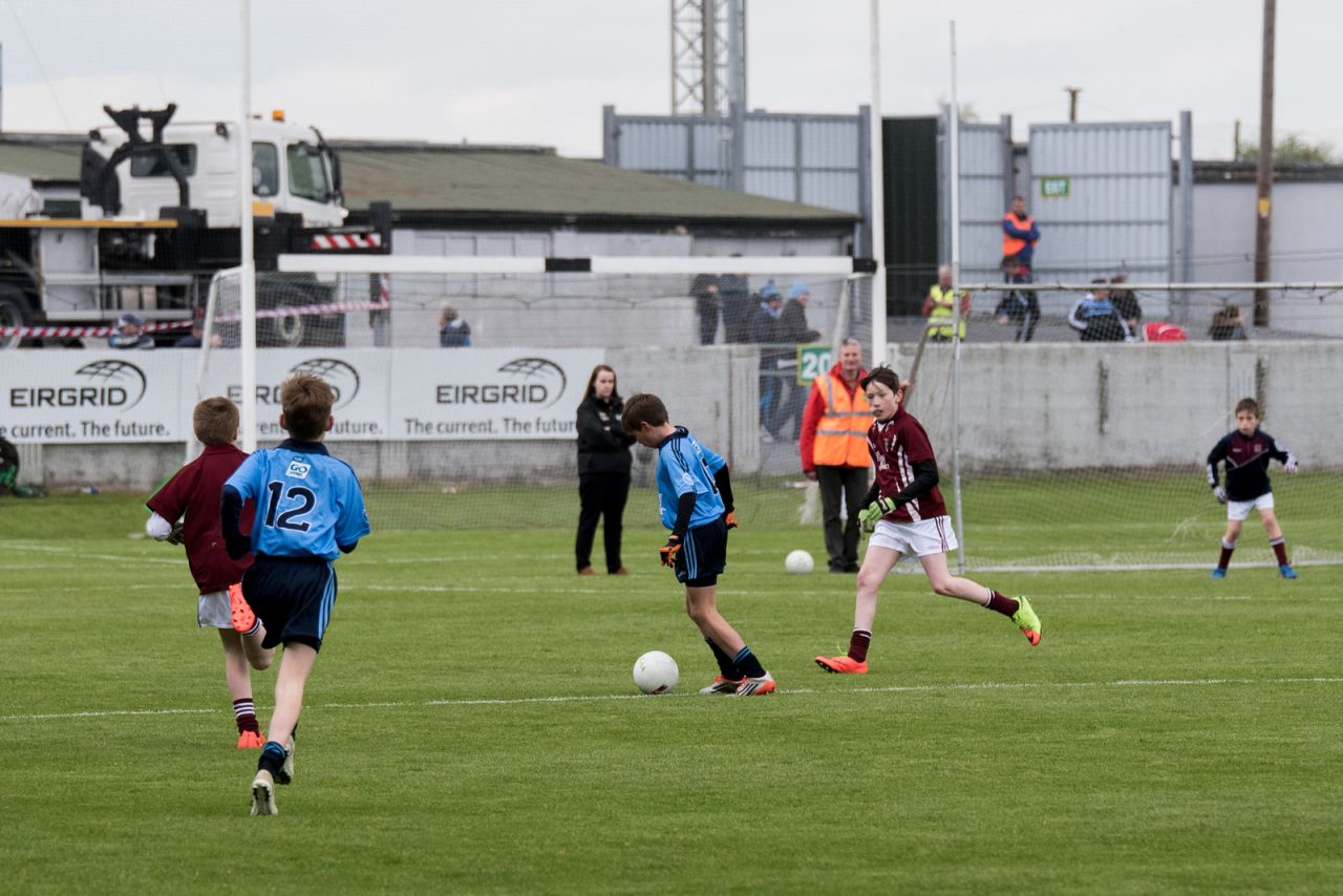 U12 Footballers Play at Half time in All Ireland U21 Football Final