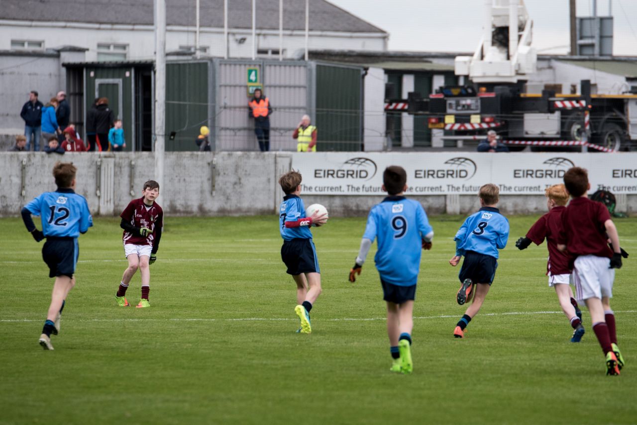 U12 Footballers Play at Half time in All Ireland U21 Football Final