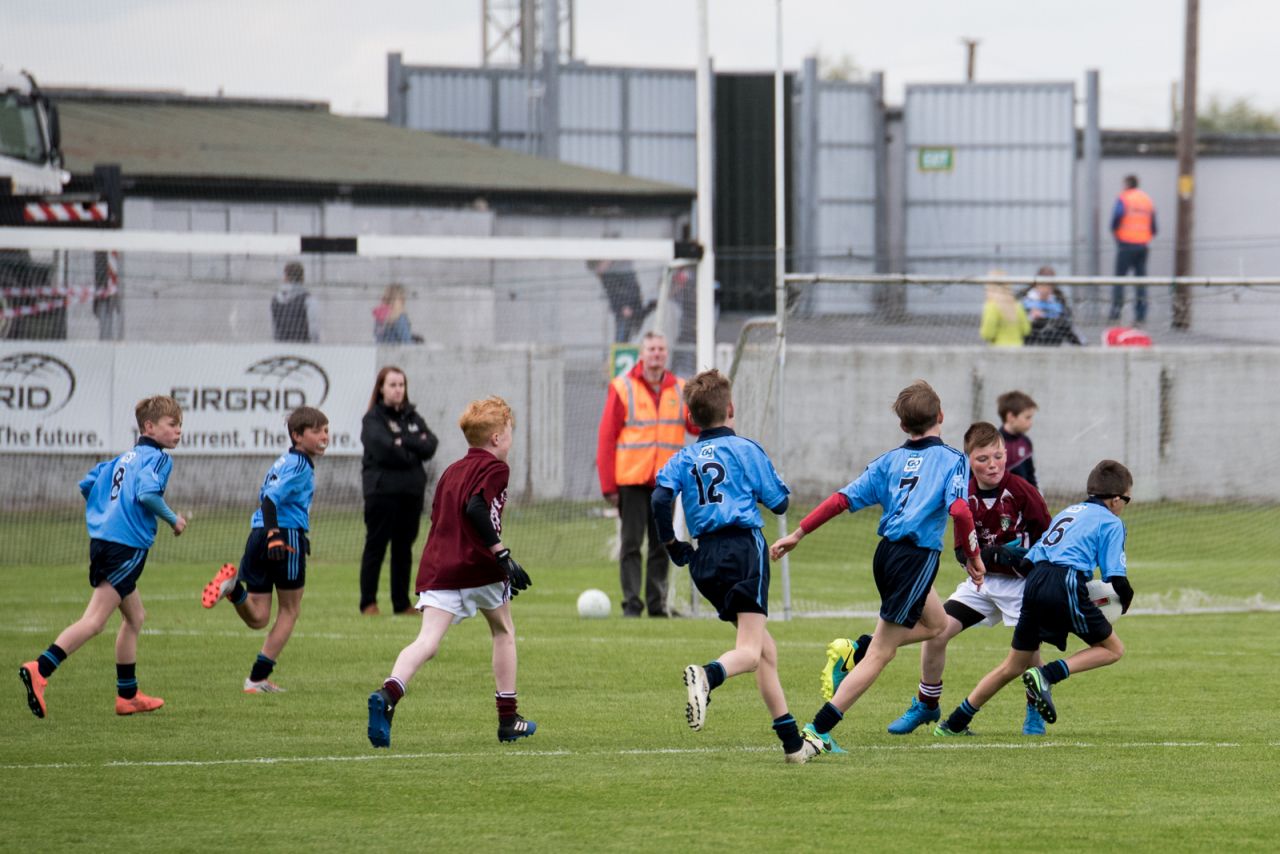 U12 Footballers Play at Half time in All Ireland U21 Football Final