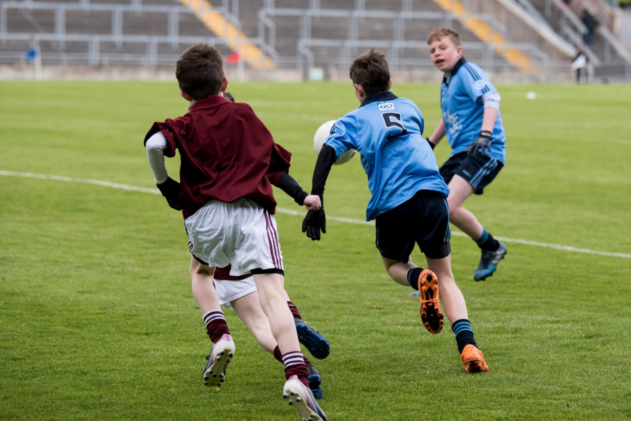 U12 Footballers Play at Half time in All Ireland U21 Football Final