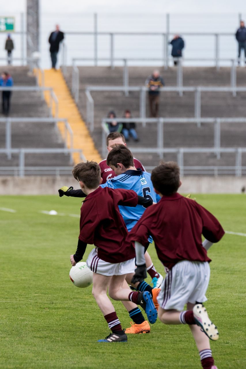 U12 Footballers Play at Half time in All Ireland U21 Football Final