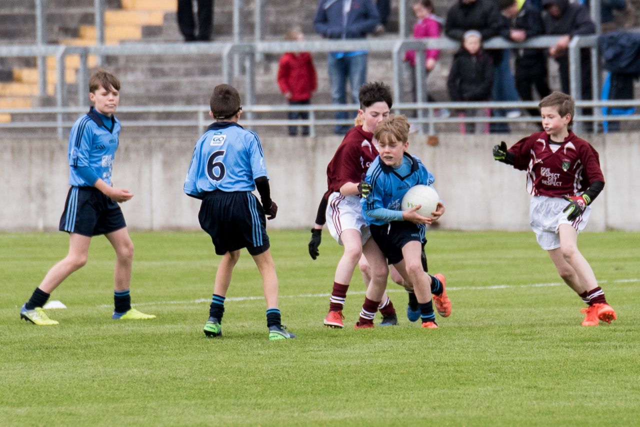 U12 Footballers Play at Half time in All Ireland U21 Football Final