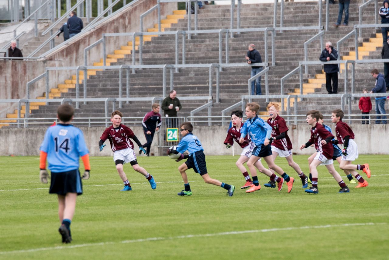 U12 Footballers Play at Half time in All Ireland U21 Football Final