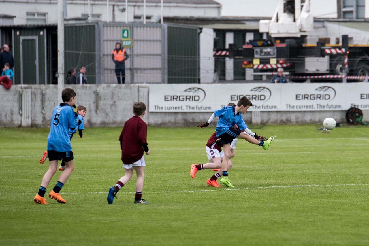 U12 Footballers Play at Half time in All Ireland U21 Football Final