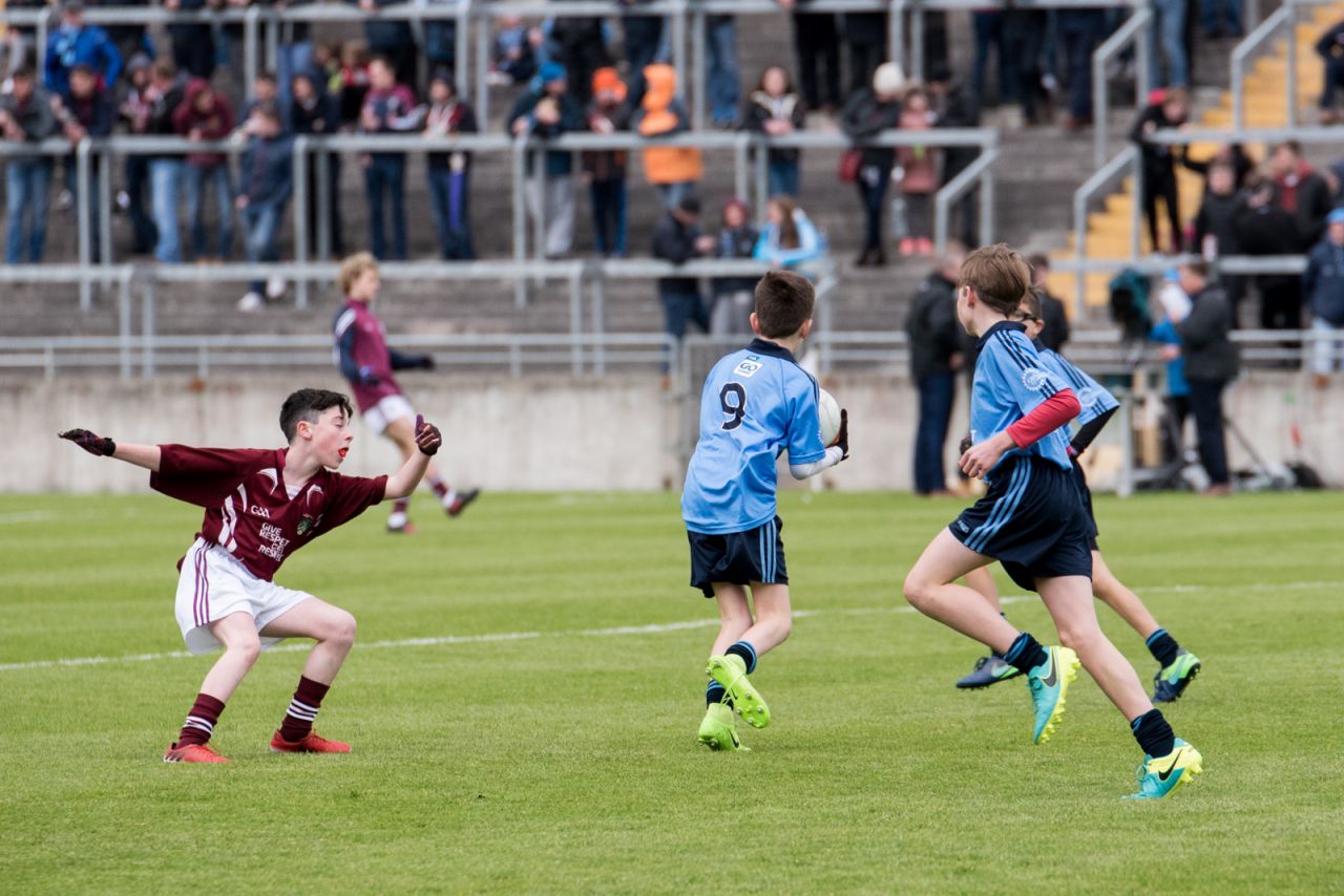 U12 Footballers Play at Half time in All Ireland U21 Football Final