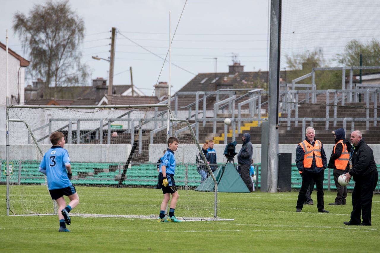 U12 Footballers Play at Half time in All Ireland U21 Football Final