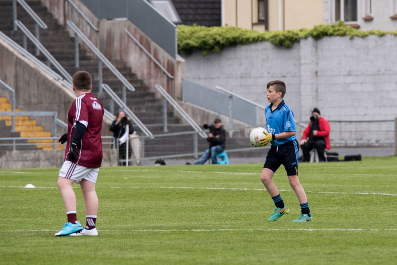 U12 Footballers Play at Half time in All Ireland U21 Football Final