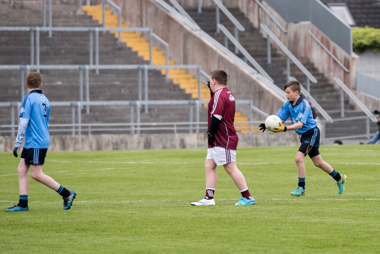 U12 Footballers Play at Half time in All Ireland U21 Football Final