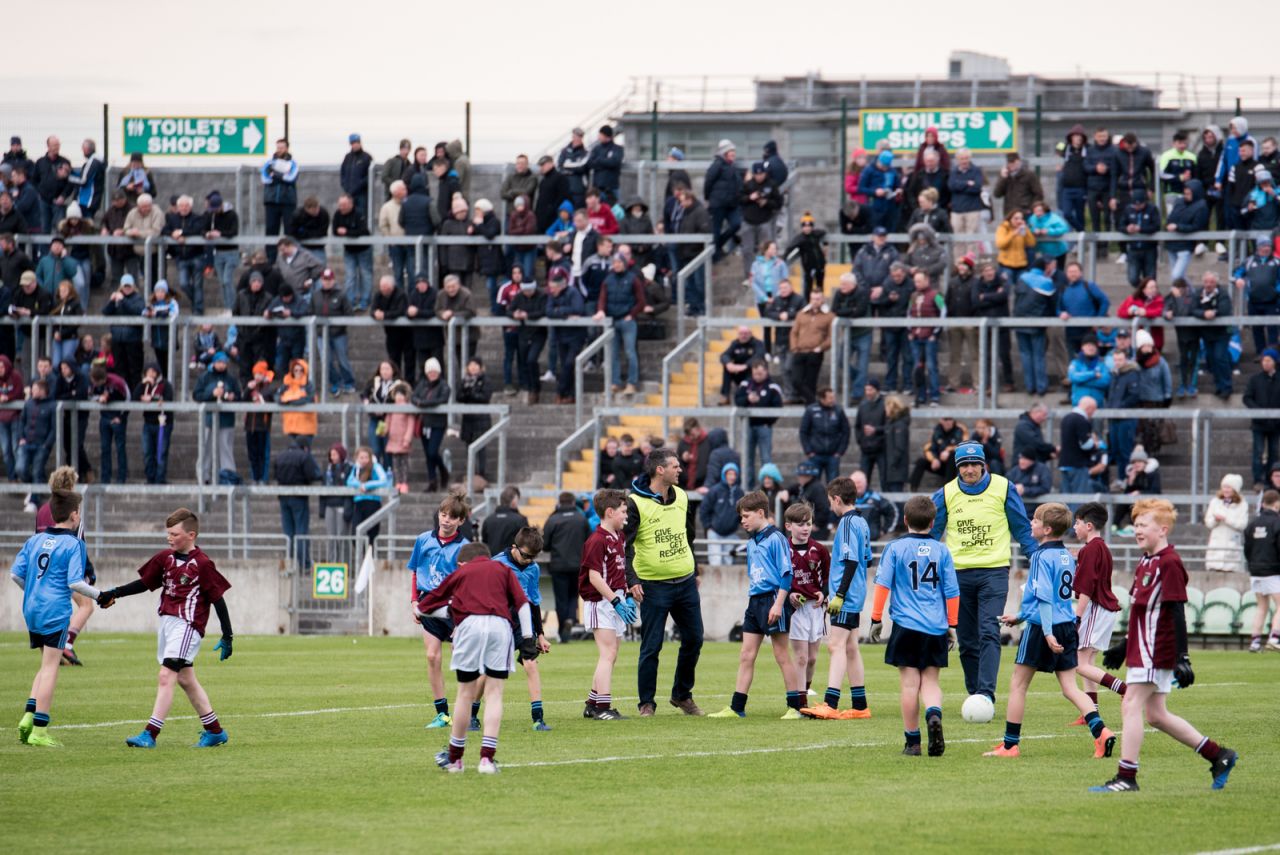 U12 Footballers Play at Half time in All Ireland U21 Football Final