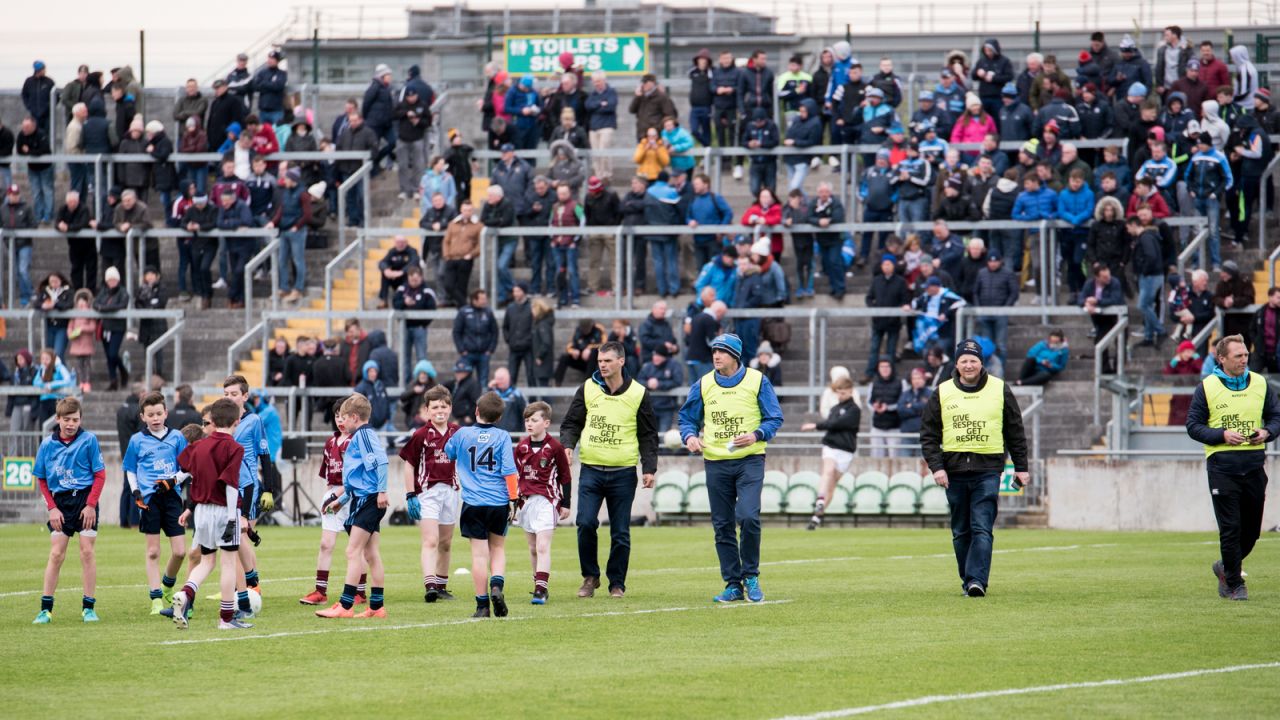 U12 Footballers Play at Half time in All Ireland U21 Football Final