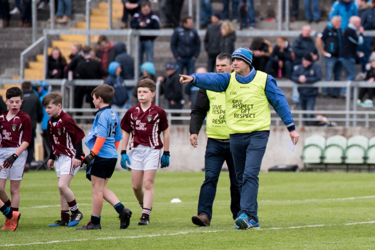 U12 Footballers Play at Half time in All Ireland U21 Football Final