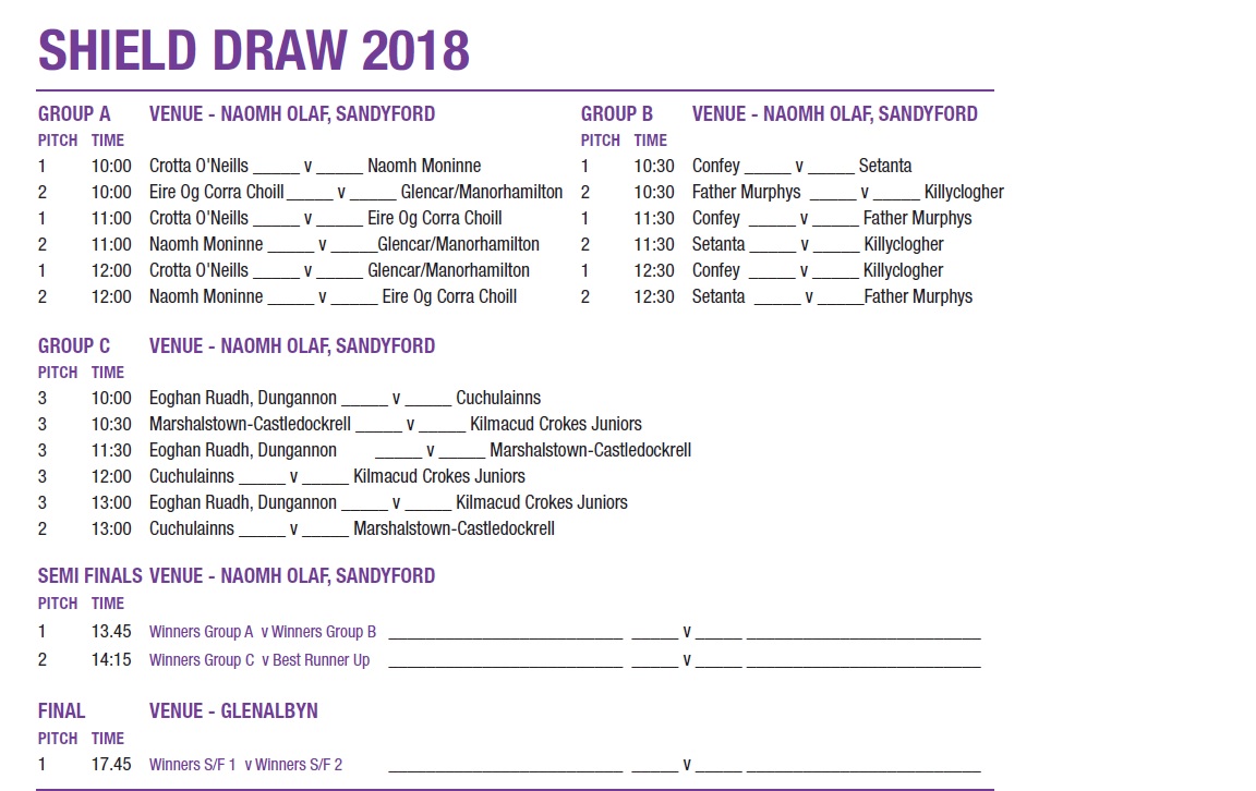 All Ireland Hurling 7s Shield Competition News 2018