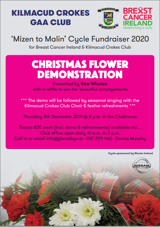 Kilmacud Crokes / BCI M2M 2020 Fundraiser Thursday Dec 5th 8pm in Club