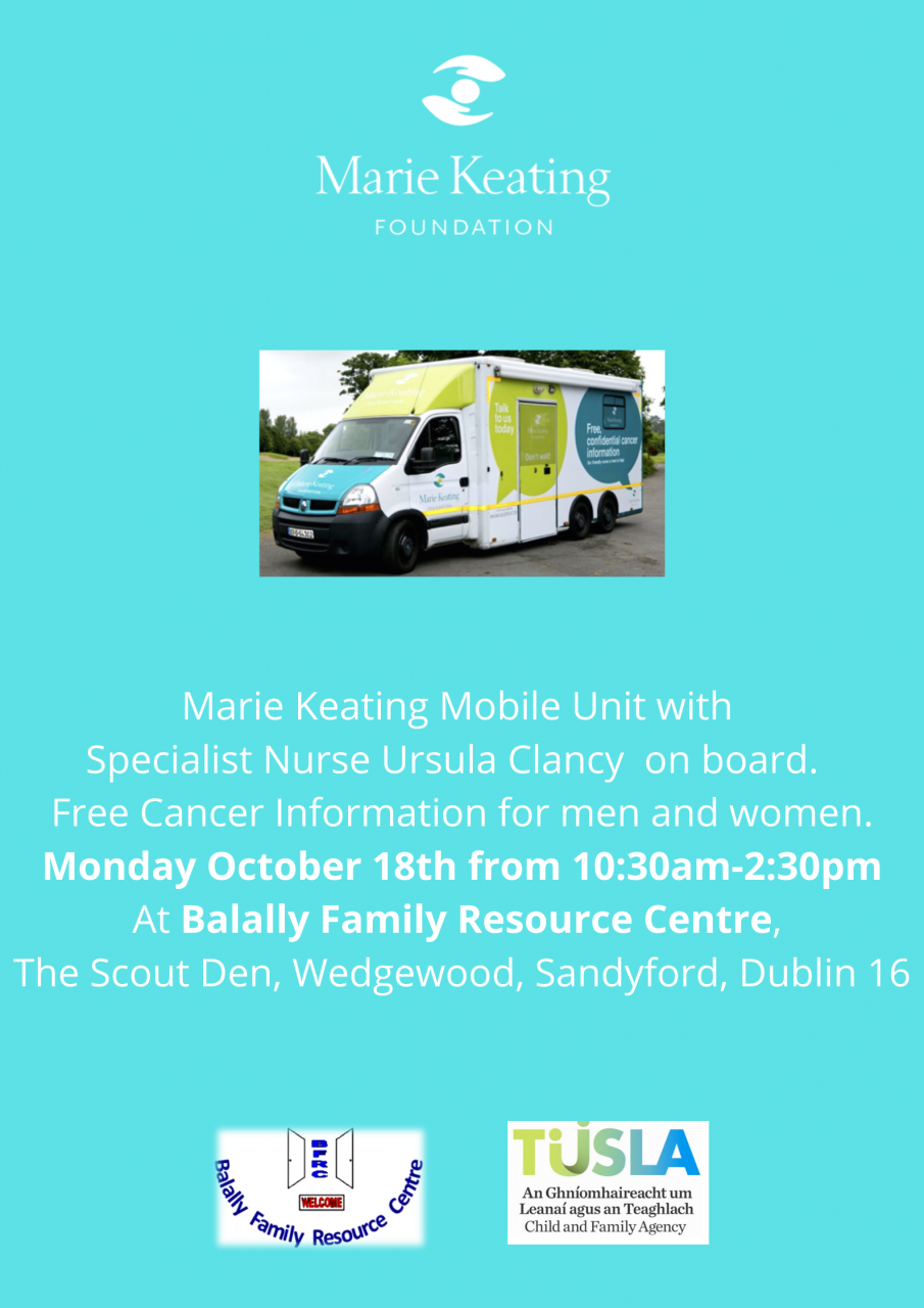 MARIE KEATING MOBILE UNIT VISIT TO BALALLY FAMILY RESOURCE CENTRE