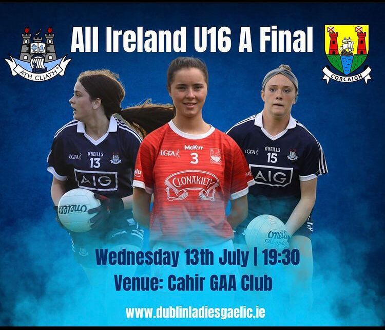 Best of luck to the Dublin u16s in their All Ireland final v Cork Wednesday 13th July!