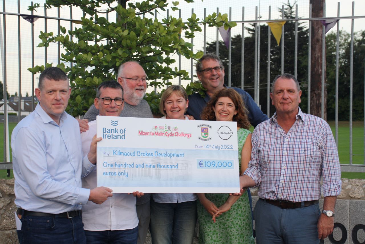 Presentation Of Funds from M2M2022 to BCI / Kilmacud Crokes Thursday July 14th