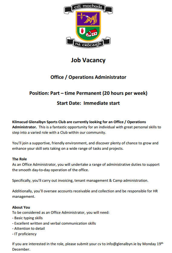 Job Vacancy - Office / Operations Administrator