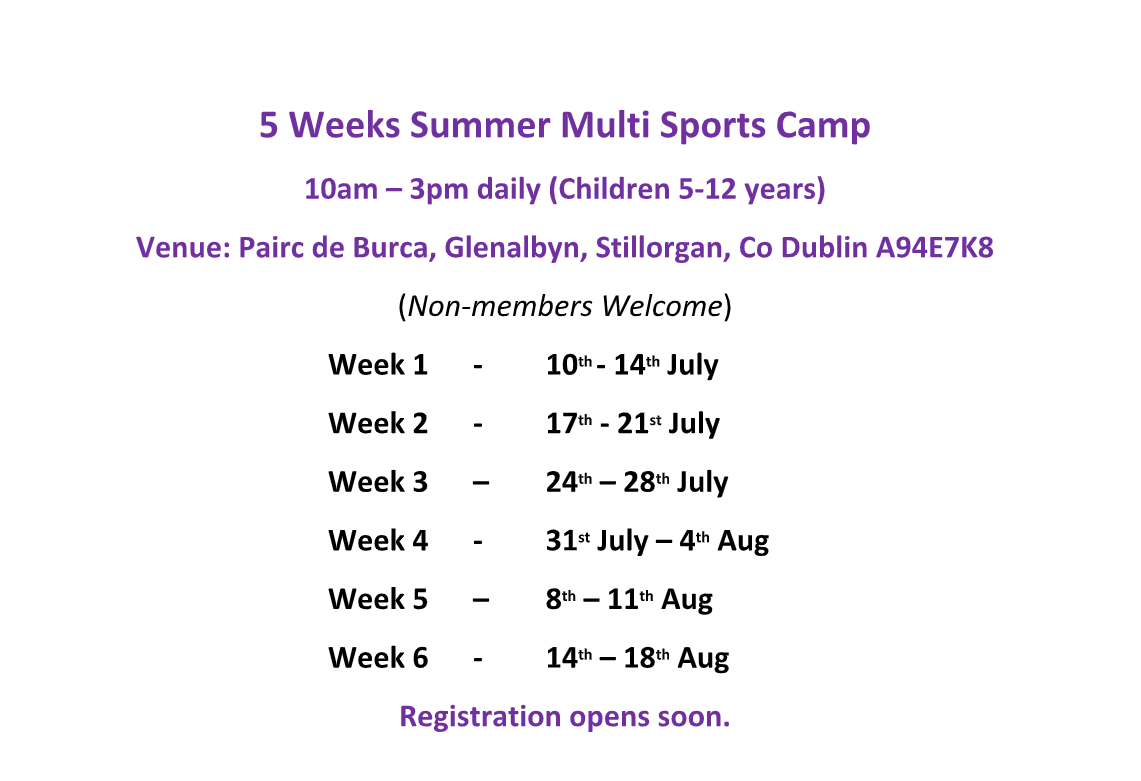  Summer Multi Sports Camp   - Early Notification - Save The Dates