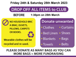 Kilmacud Crokes Camogie Textile Recycling  Friday / Saturday 24th and 25th March