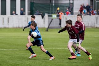U12 Footballers Play at Half time in All Ireland U21 Football Final