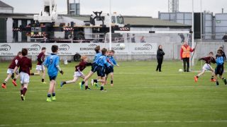 U12 Footballers Play at Half time in All Ireland U21 Football Final