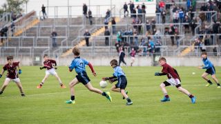 U12 Footballers Play at Half time in All Ireland U21 Football Final