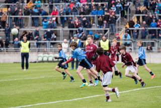 U12 Footballers Play at Half time in All Ireland U21 Football Final