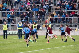 U12 Footballers Play at Half time in All Ireland U21 Football Final