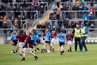 U12 Footballers Play at Half time in All Ireland U21 Football Final