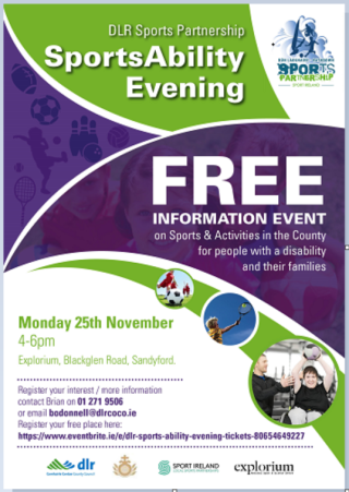 Sports Ability Open Evening 25th Nov  4-6pm in Explorium Ireland