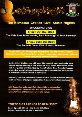 The Kilmacud Crokes Live Music Nights