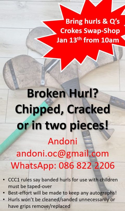 Poster with details for hurl repairs